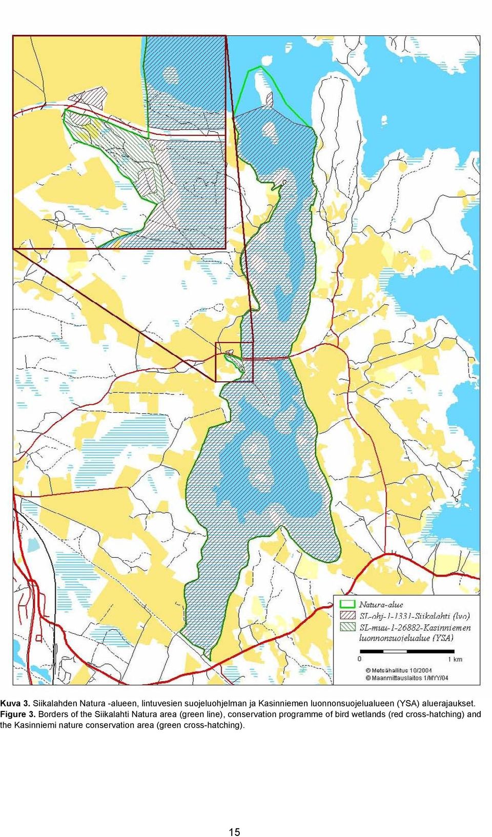 luonnonsuojelualueen (YSA) aluerajaukset. Figure 3.