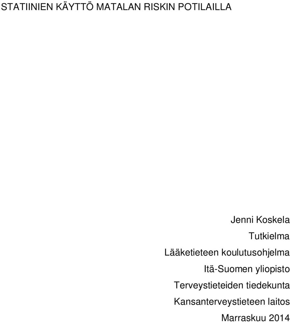 koulutusohjelma Itä-Suomen yliopisto