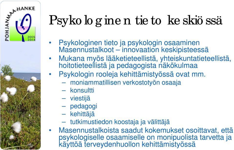 mm. moniammatillisen verkostotyön osaaja konsultti viestijä pedagogi kehittäjä tutkimustiedon koostaja ja välittäjä