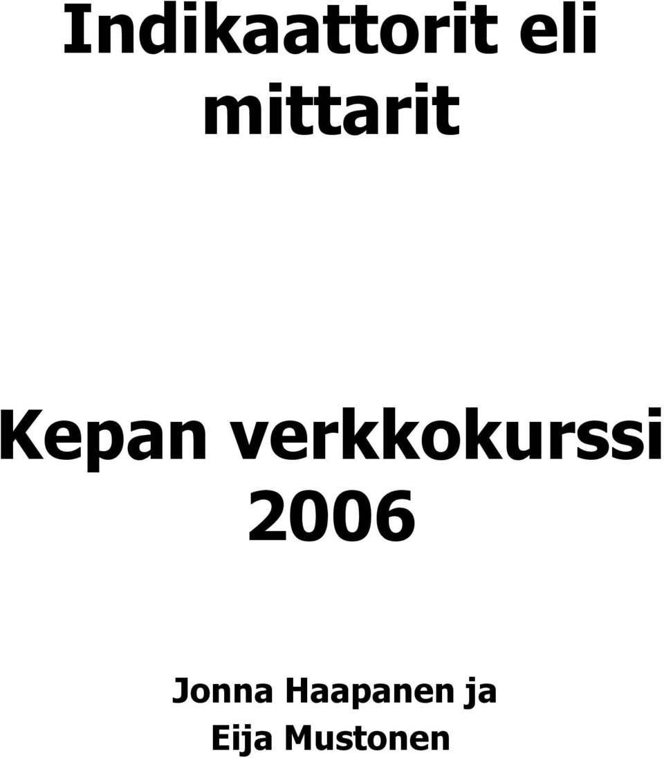 verkkokurssi 2006