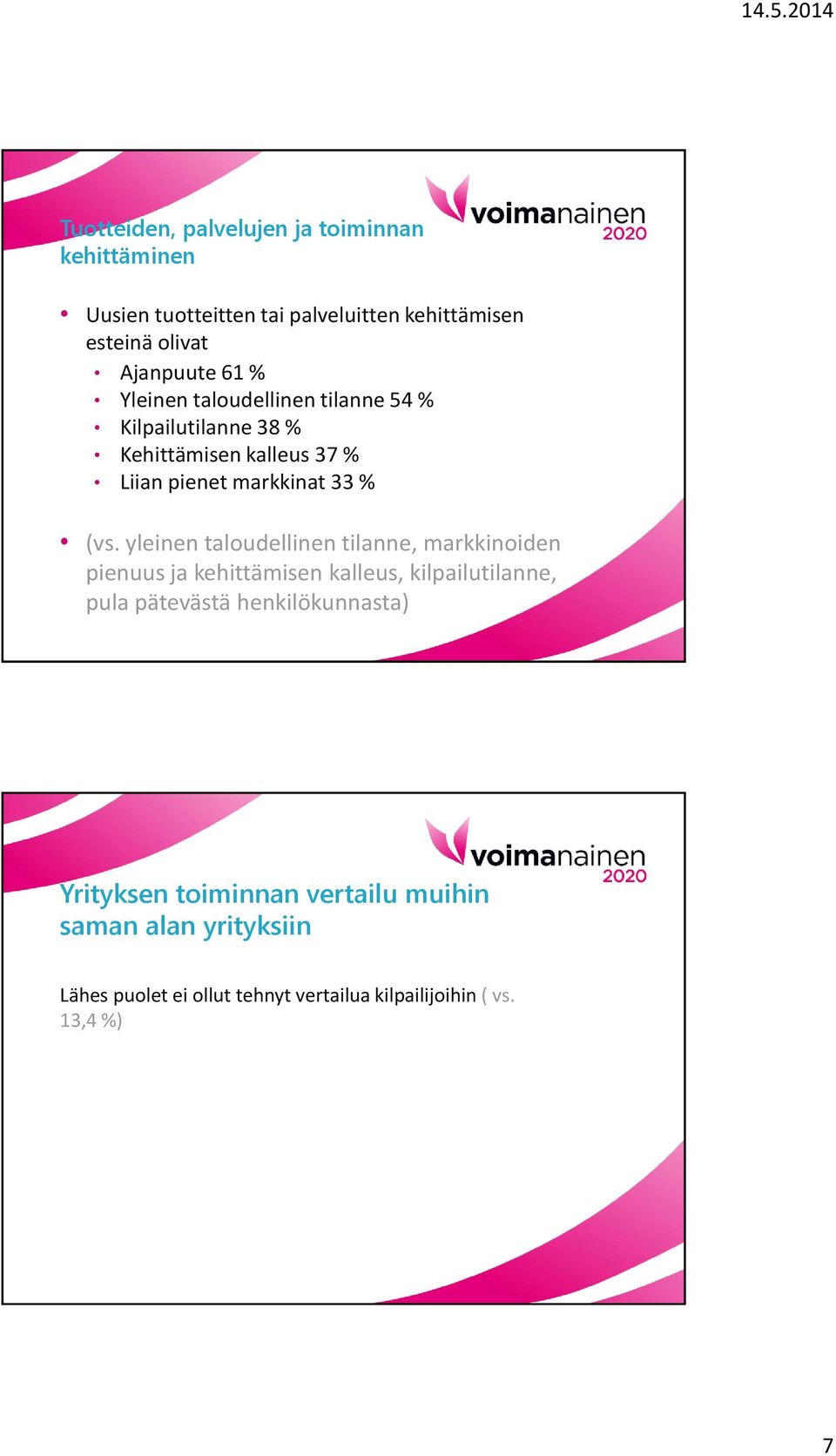 yleinen taloudellinen tilanne, markkinoiden pienuus ja kehittämisen kalleus, kilpailutilanne, pula pätevästä