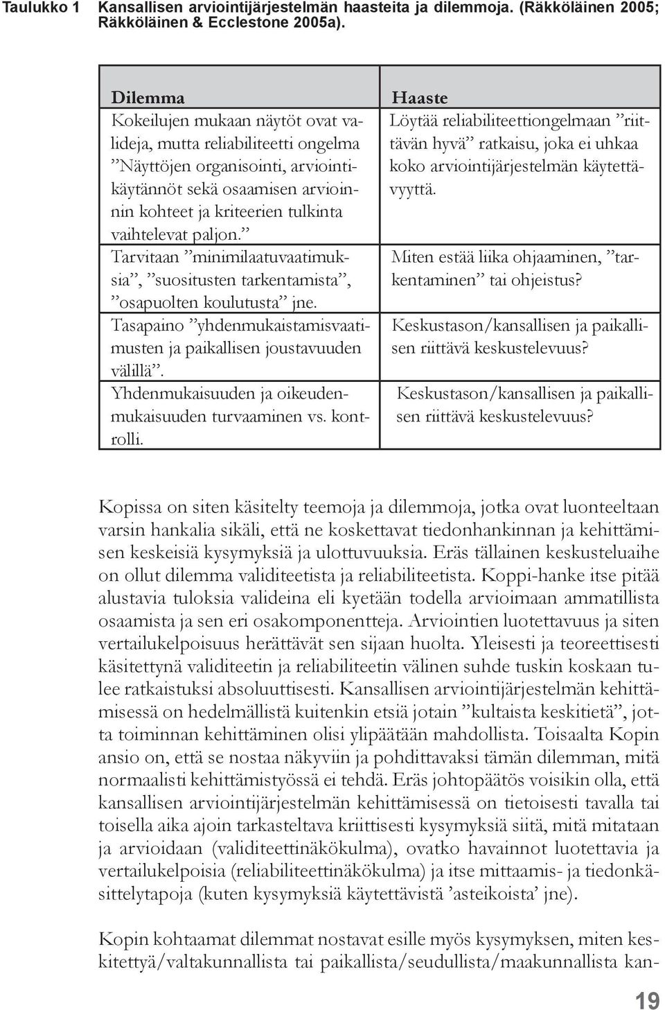 Tarvitaan minimilaatuvaatimuksia, suositusten tarkentamista, osapuolten koulutusta jne. Tasapaino yhdenmukaistamisvaatimusten ja paikallisen joustavuuden välillä.