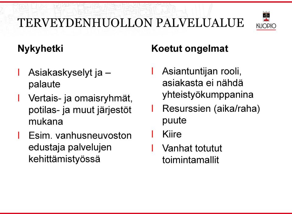 vanhusneuvoston edustaja paveujen kehittämistyössä Asiantuntijan rooi,