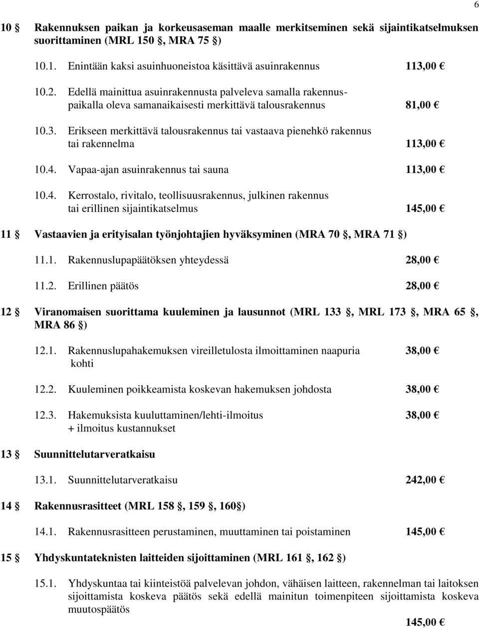 Erikseen merkittävä talousrakennus tai vastaava pienehkö rakennus tai rakennelma 113,00 10.4.