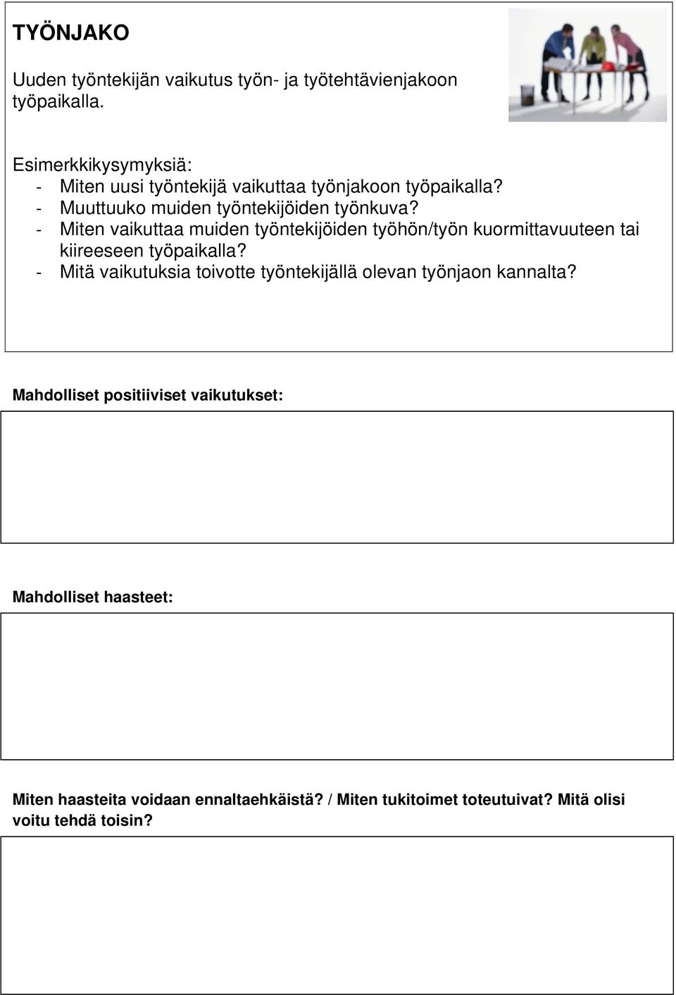 Miten vaikuttaa muiden työntekijöiden työhön/työn kuormittavuuteen tai kiireeseen työpaikalla?