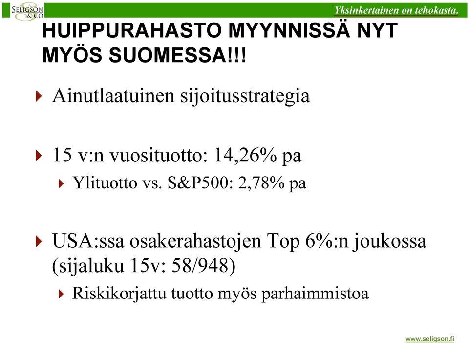 14,26% pa Ylituotto vs.