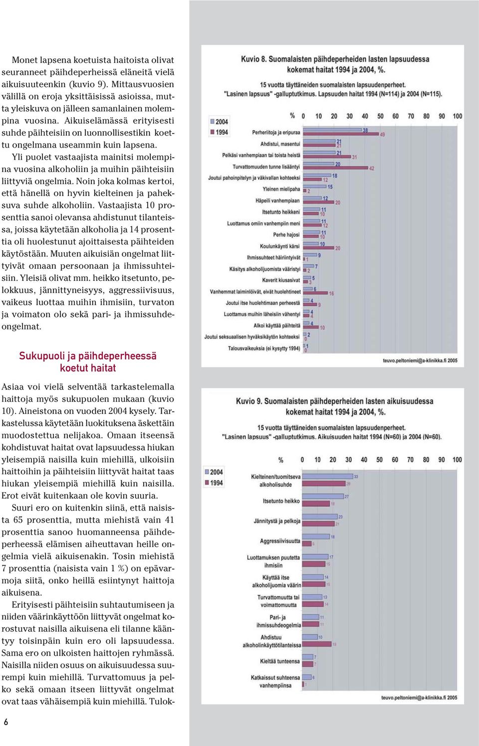 Aikuiselämässä erityisesti suhde päihteisiin on luonnollisestikin koettu ongelmana useammin kuin lapsena.