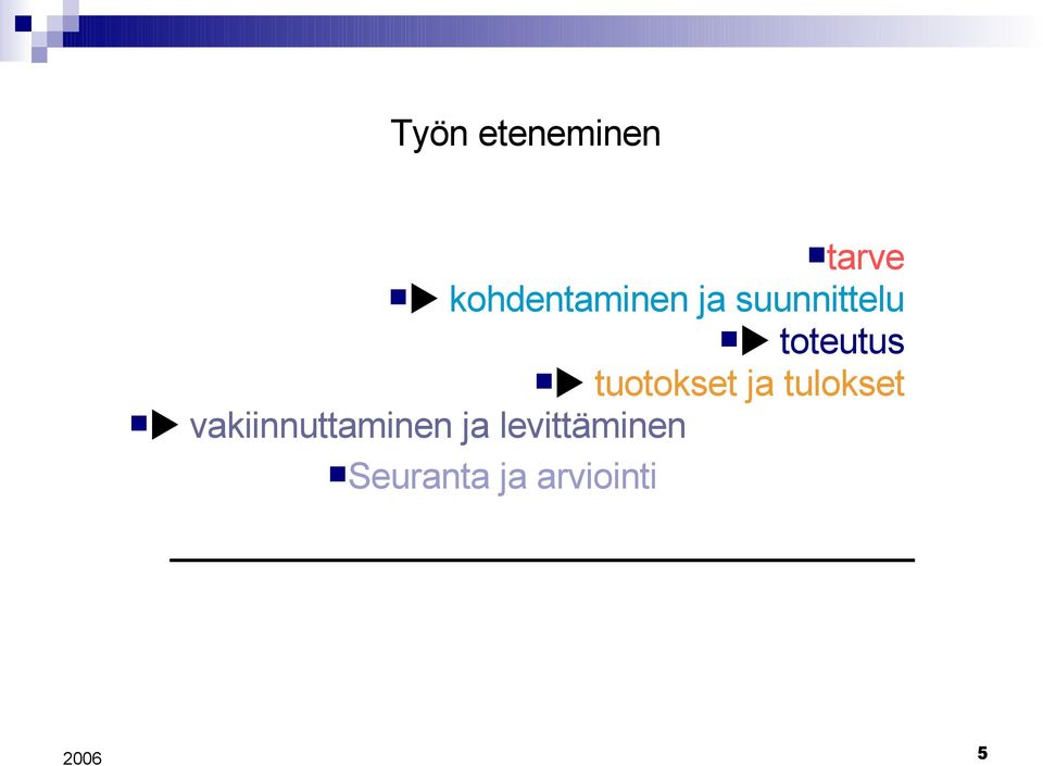 toteutus tuotokset ja tulokset