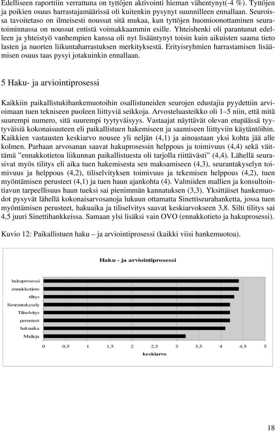 Yhteishenki oli parantunut edelleen ja yhteistyö vanhempien kanssa oli nyt lisääntynyt toisin kuin aikuisten saama tieto lasten ja nuorten liikuntaharrastuksen merkityksestä.