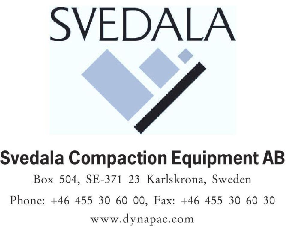 Sweden Phone: +46 455 30 60 00,