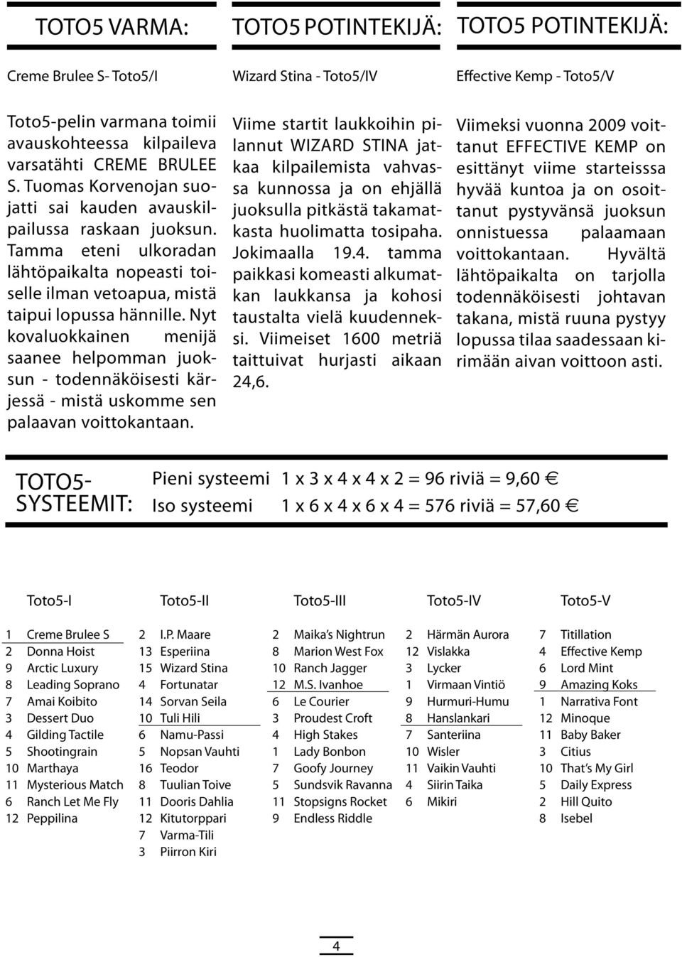 Nyt kovaluokkainen menijä saanee helpomman juoksun - todennäköisesti kärjessä - mistä uskomme sen palaavan voittokantaan.