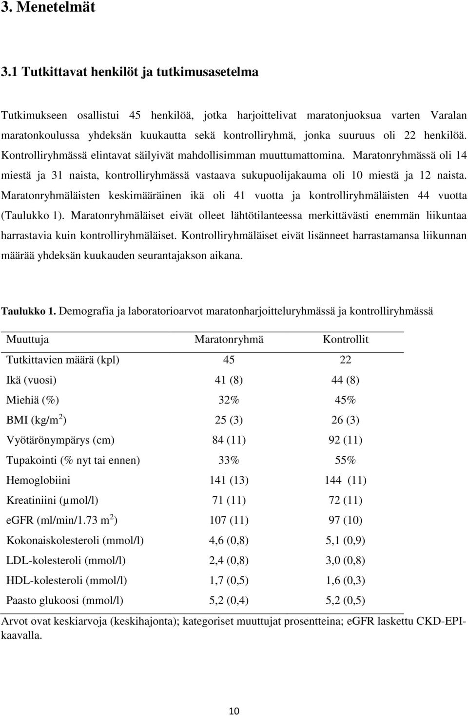 suuruus oli 22 henkilöä. Kontrolliryhmässä elintavat säilyivät mahdollisimman muuttumattomina.