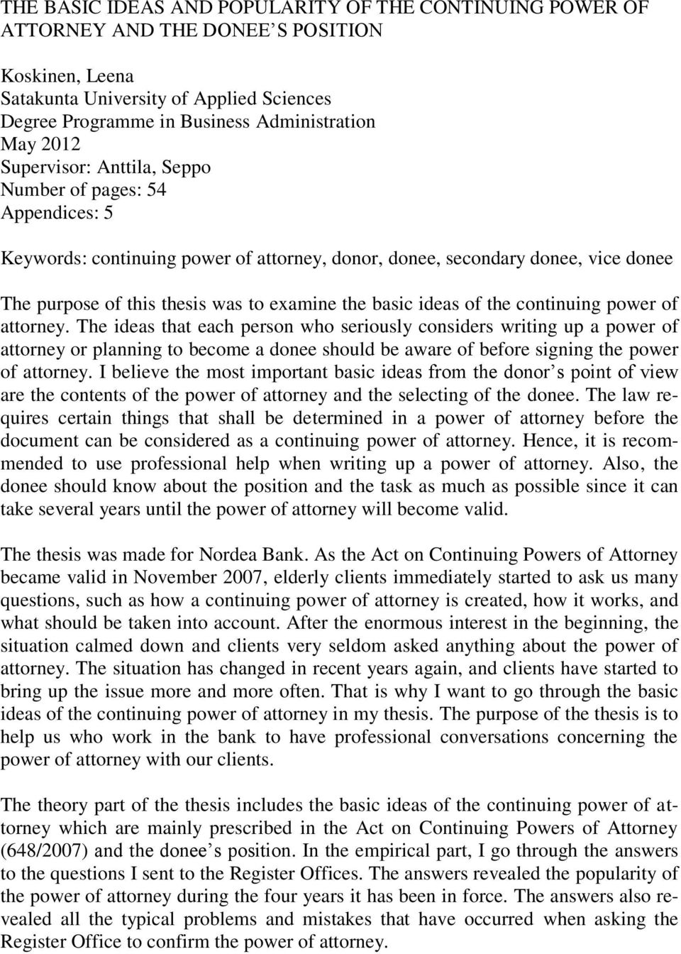 ideas of the continuing power of attorney.