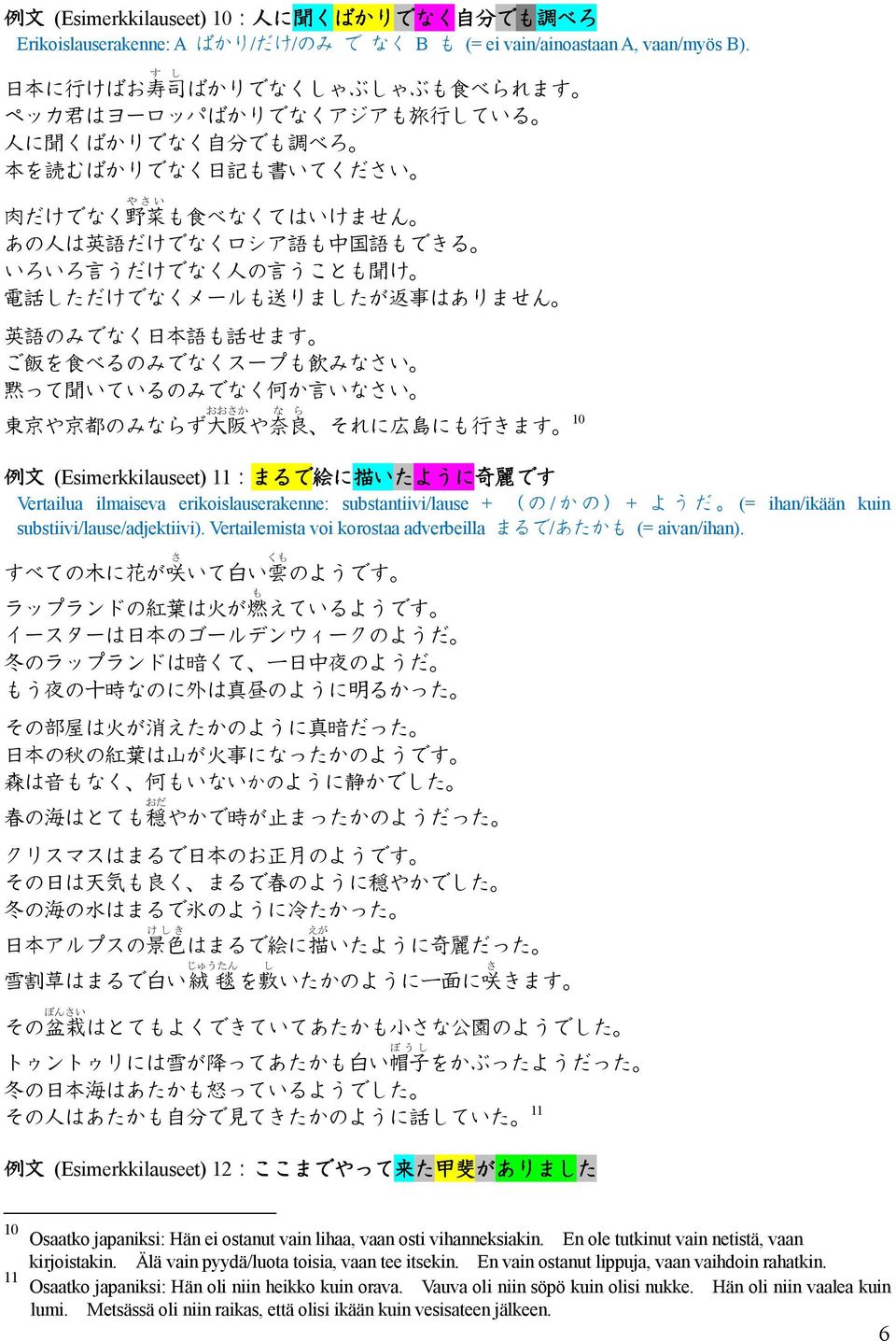 いろいろ 言 うだけでなく 人 の 言 うことも 聞 け 電 話 しただけでなくメールも 送 りましたが 返 事 はありません 英 語 のみでなく 日 本 語 も 話 せます ご 飯 を 食 べるのみでなくスープも 飲 みなさい 黙 って 聞 いているのみでなく 何 か 言 いなさい おおさか な ら 東 京 や 京 都 のみならず 大 阪 や 奈 良 それに 広 島 にも 行 きます 10 例