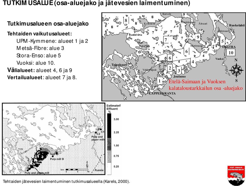 8 Taipalsaari Rastinvirta Kyläniemi Suuri Jänkäsalo Vehkataipale Kutvele Kattelussaari 1 7 Karvasalo 6 2 LAPPEENRANTA 3 Joutseno Härskiänsaari 6