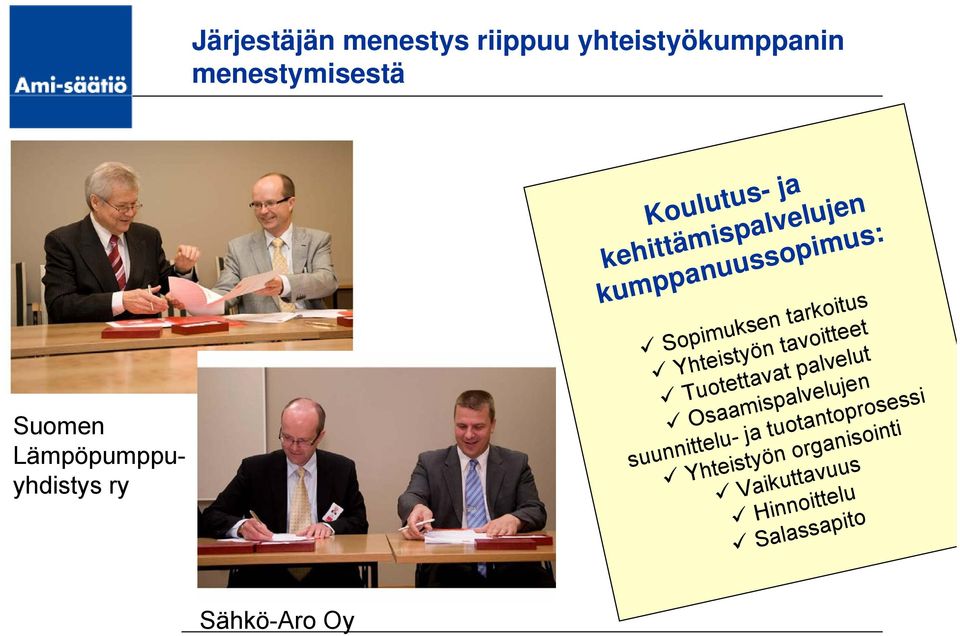 Salassapito Koulutus- ja kehittämispalvelujen kumppanuussopimus: Suomen
