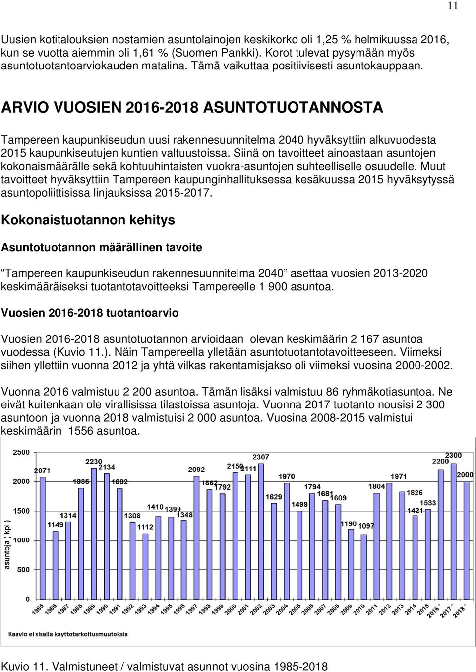 ARVIO VUOSIEN 2016-2018 ASUNTOTUOTANNOSTA Tampereen kaupunkiseudun uusi rakennesuunnitelma 2040 hyväksyttiin alkuvuodesta 2015 kaupunkiseutujen kuntien valtuustoissa.