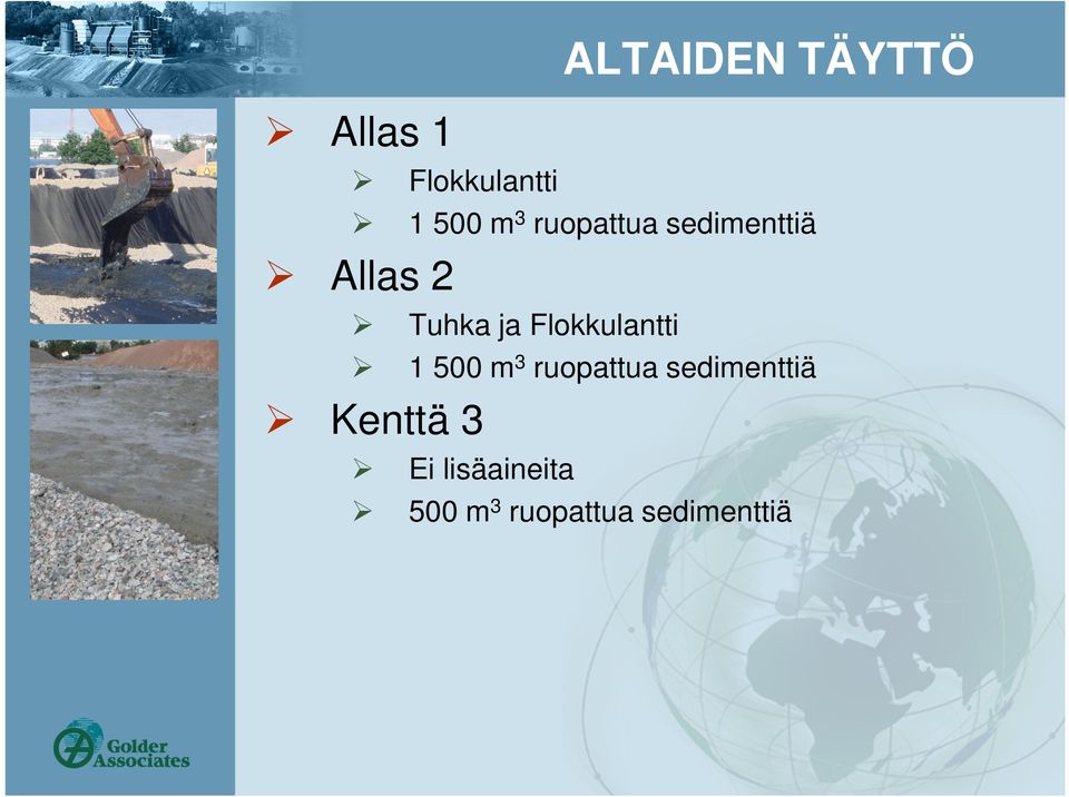 Flokkulantti 1 500 m 3 ruopattua sedimenttiä