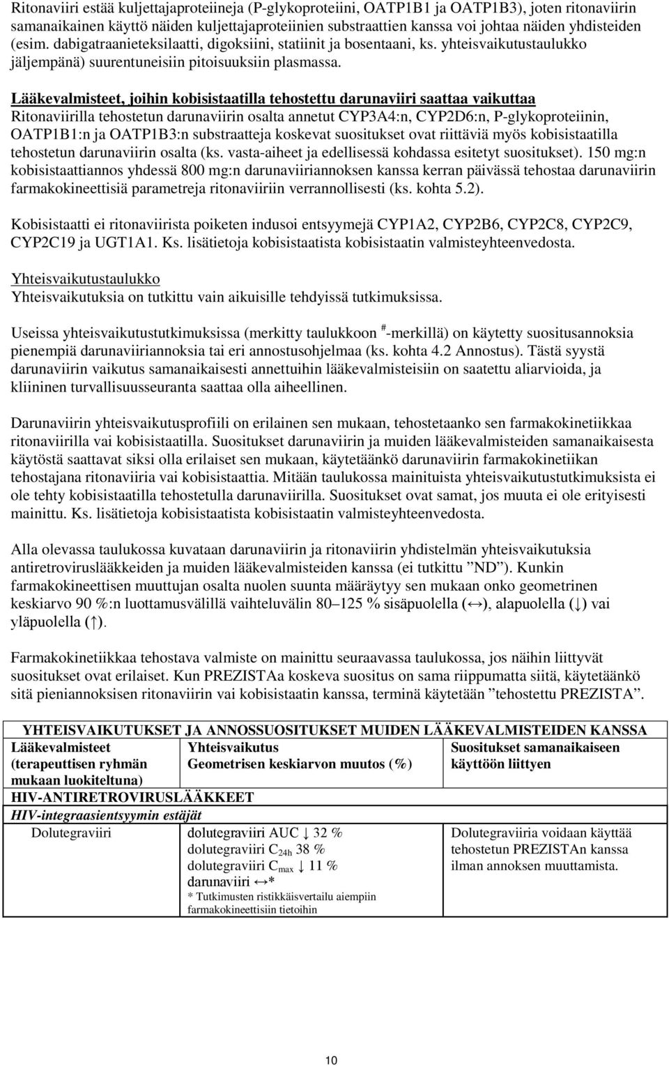 Lääkevalmisteet, joihin kobisistaatilla tehostettu darunaviiri saattaa vaikuttaa Ritonaviirilla tehostetun darunaviirin osalta annetut CYP3A4:n, CYP2D6:n, P-glykoproteiinin, OATP1B1:n ja OATP1B3:n