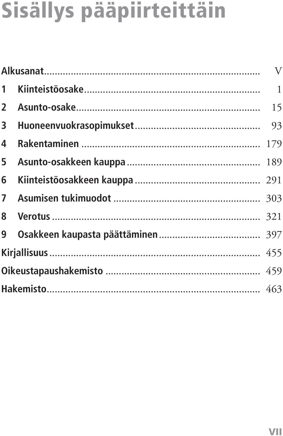 .. 189 6 Kiinteistöosakkeen kauppa... 291 7 Asumisen tukimuodot... 303 8 Verotus.