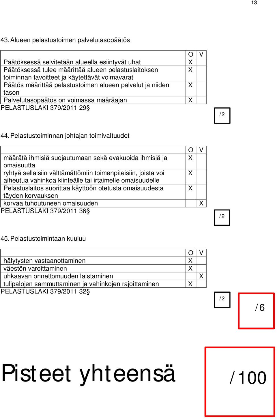 määrittää pelastustoimen alueen palvelut ja niiden tason Palvelutasopäätös on voimassa määräajan PELASTUSLAKI 379011 29 44.
