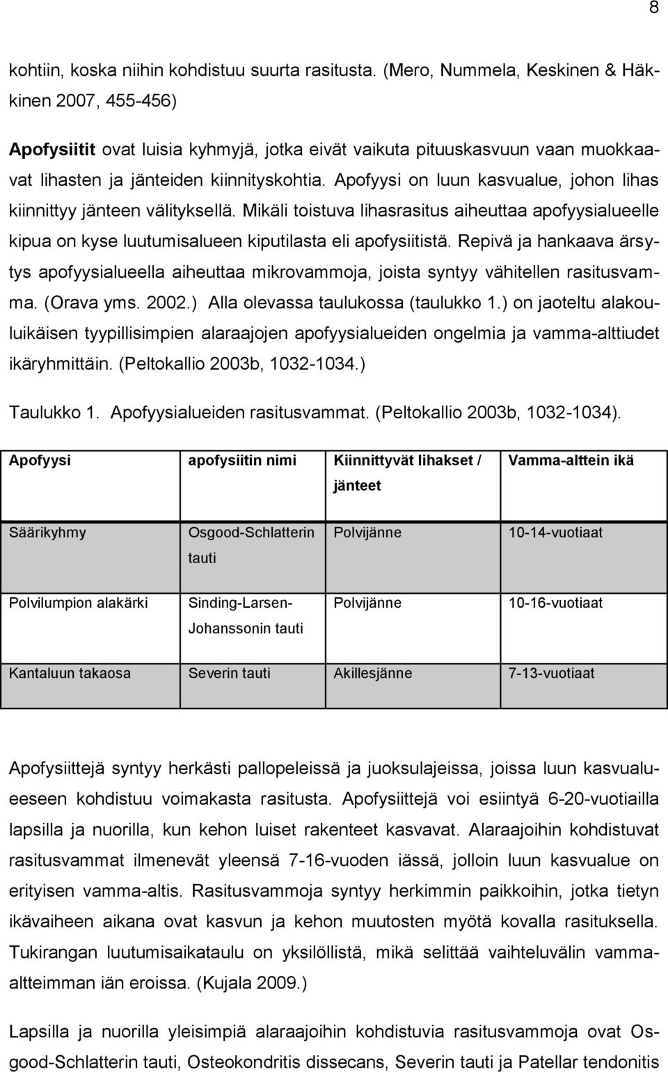 Apofyysi on luun kasvualue, johon lihas kiinnittyy jänteen välityksellä. Mikäli toistuva lihasrasitus aiheuttaa apofyysialueelle kipua on kyse luutumisalueen kiputilasta eli apofysiitistä.