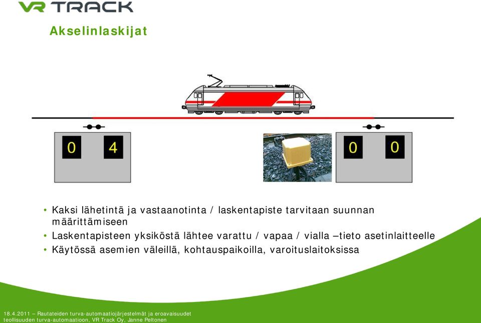 Laskentapisteen yksiköstä lähtee varattu / vapaa / vialla
