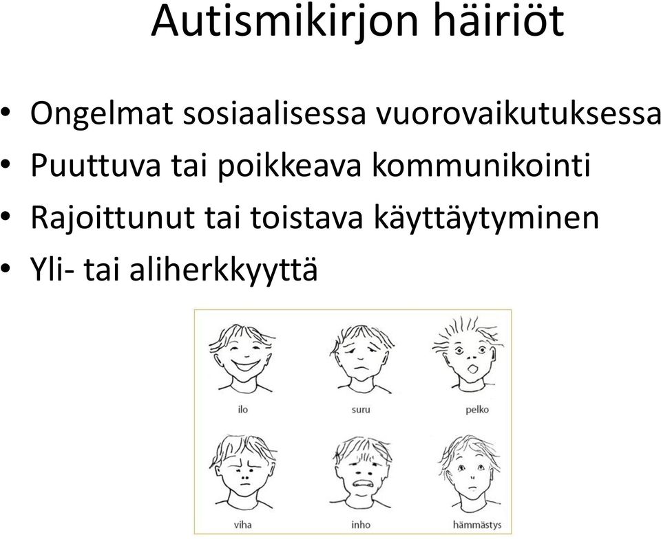 Puuttuva tai poikkeava kommunikointi