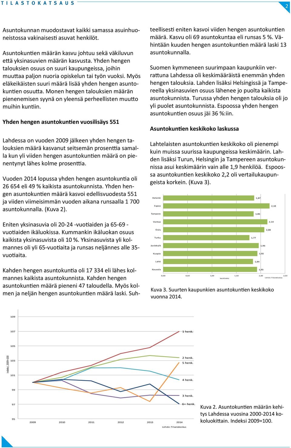 Monen hengen talouksien määrän pienenemisen syynä on yleensä perheellisten muutto muihin kuntiin.