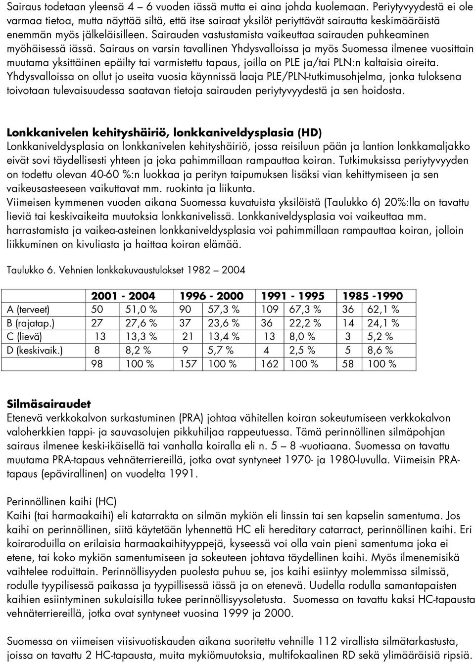 Sairauden vastustamista vaikeuttaa sairauden puhkeaminen myöhäisessä iässä.