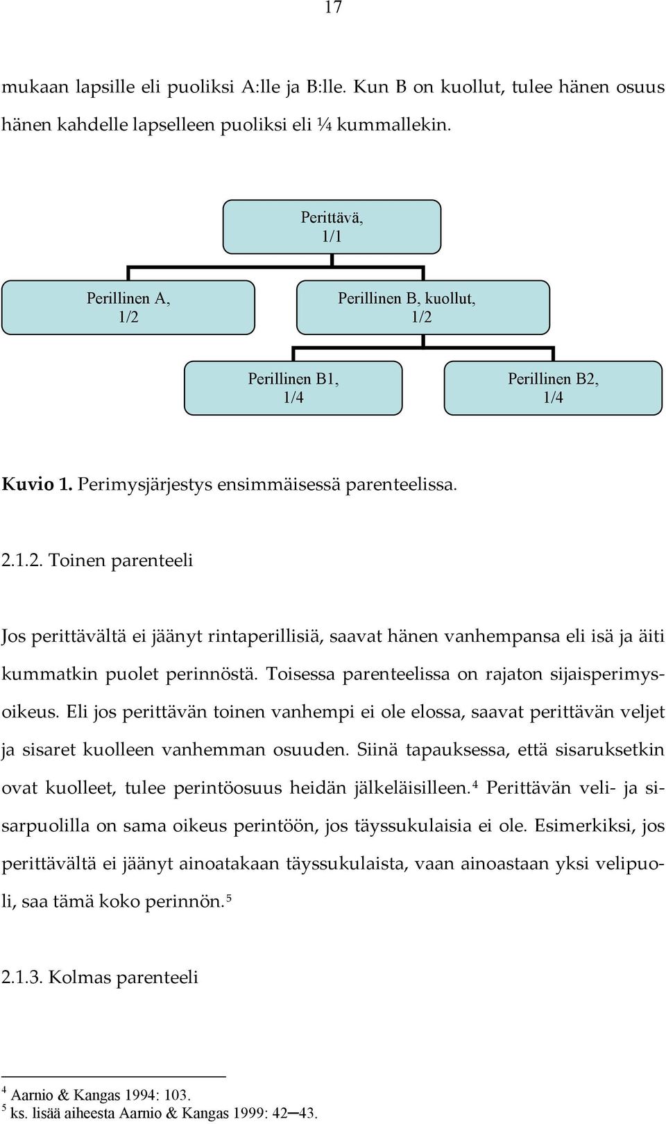 Toisessa parenteelissa on rajaton sijaisperimysoikeus. Eli jos perittävän toinen vanhempi ei ole elossa, saavat perittävän veljet ja sisaret kuolleen vanhemman osuuden.