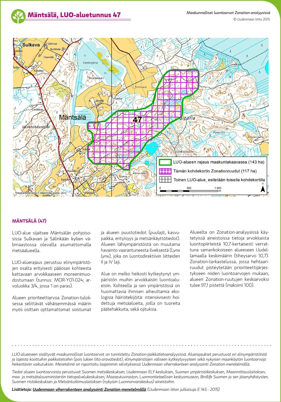 selittävät vähäisemmässä määrin myös osittain ojittamattomat soistumat ja alueen puustotiedot (puulajit, kasvupaikka, erityisyys ja metsänkäyttötiedot).