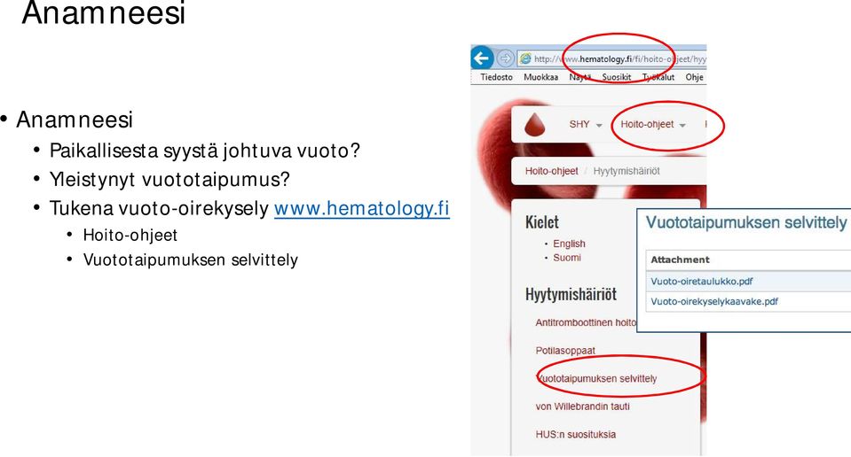 Tukena vuoto-oirekysely www.hematology.