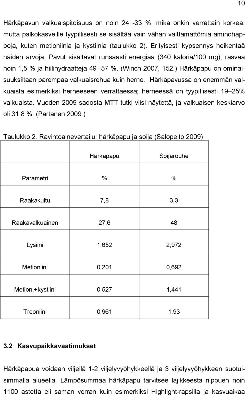 ) Härkäpapu on ominaisuuksiltaan parempaa valkuaisrehua kuin herne. Härkäpavussa on enemmän valkuaista esimerkiksi herneeseen verrattaessa; herneessä on tyypillisesti 19 25% valkuaista.