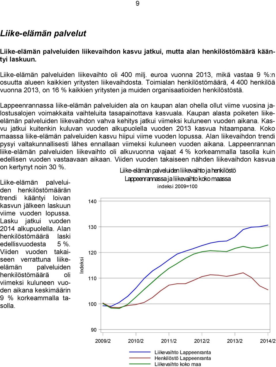 Toimialan henkilöstömäärä, 4 400 henkilöä vuonna 2013, on 16 % kaikkien yritysten ja muiden organisaatioiden henkilöstöstä.