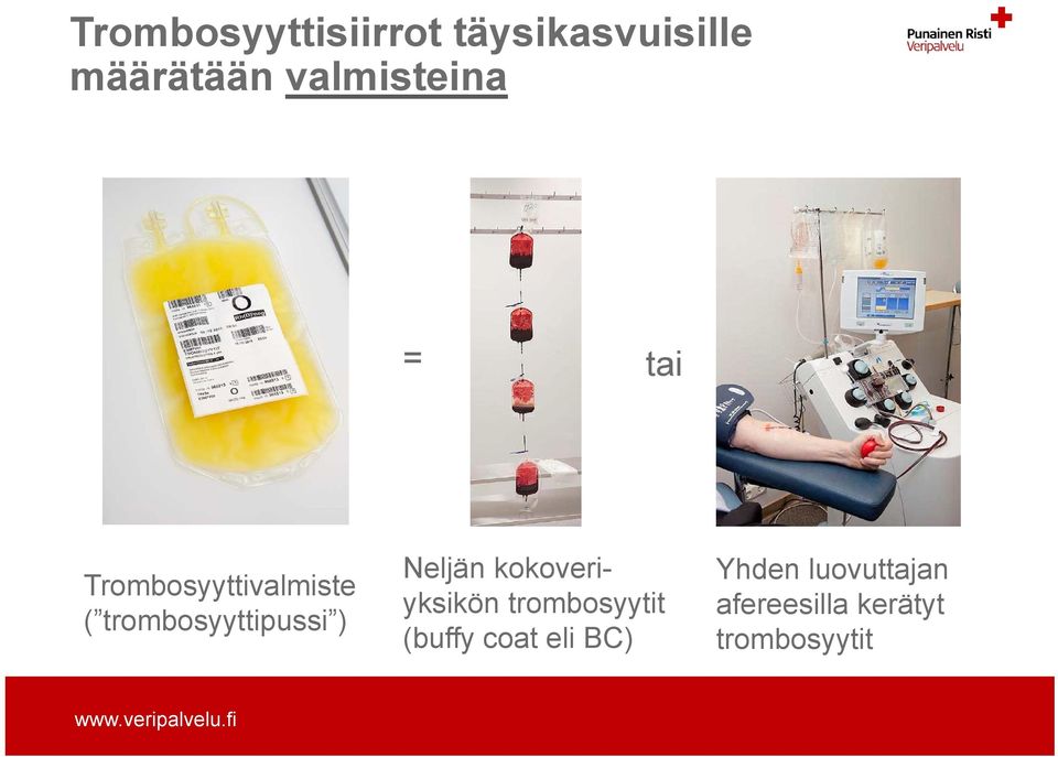 trombosyyttipussi ) Neljän kokoveriyksikön