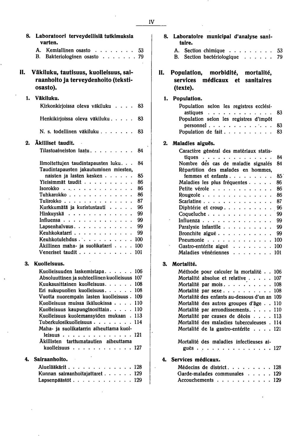 8 8 8. Population, morbidite, mortalite, services medicaux et sanitaires (texte).. Population. Population selon les registres ecclesiastiques 8 Population selon les registres d'impöt personnel.