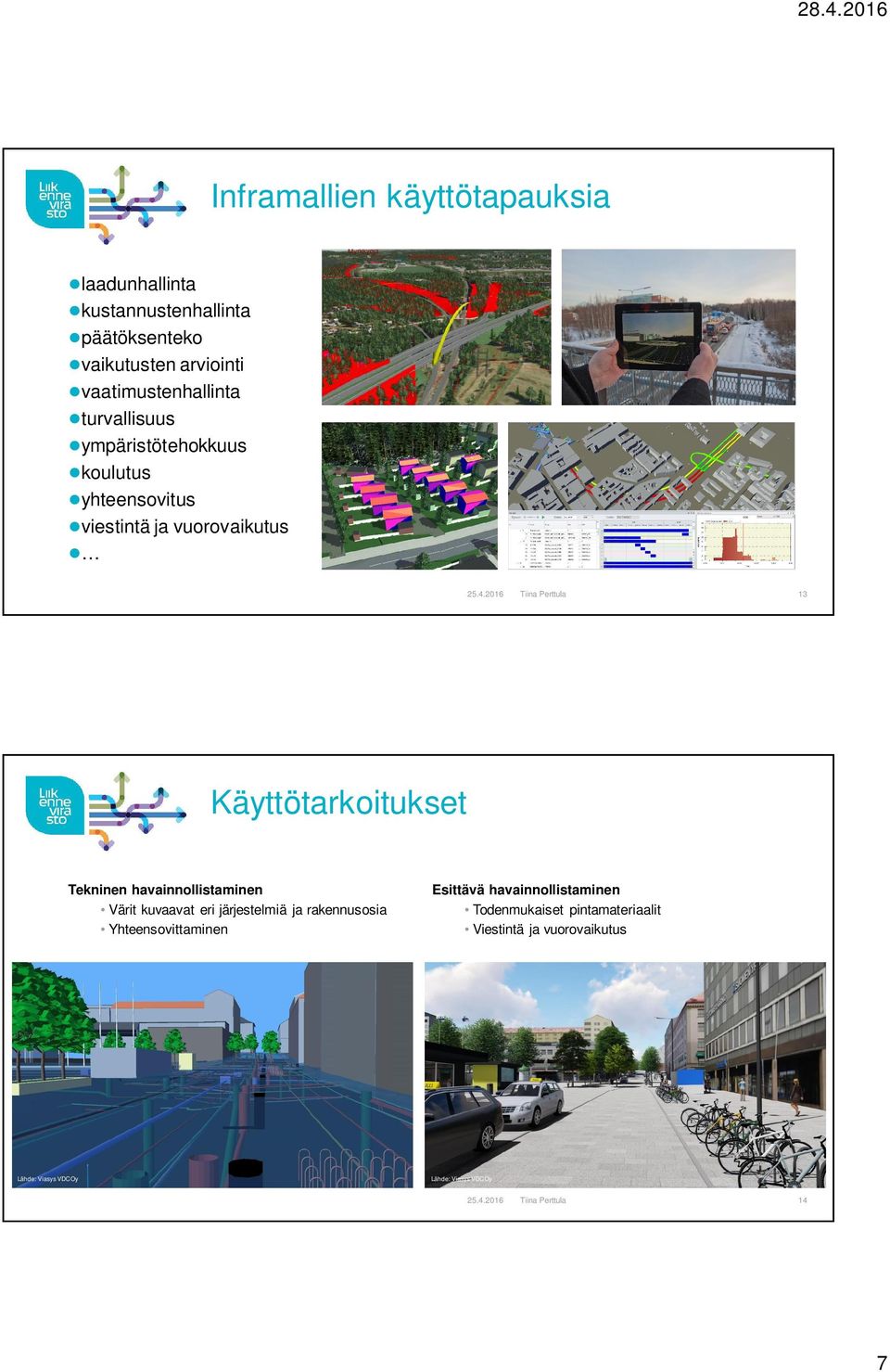 Käyttötarkoitukset Tekninen havainnollistaminen Värit kuvaavat eri järjestelmiä ja rakennusosia