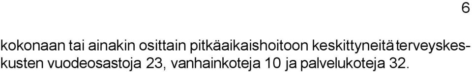terveyskeskusten vuodeosastoja 23,