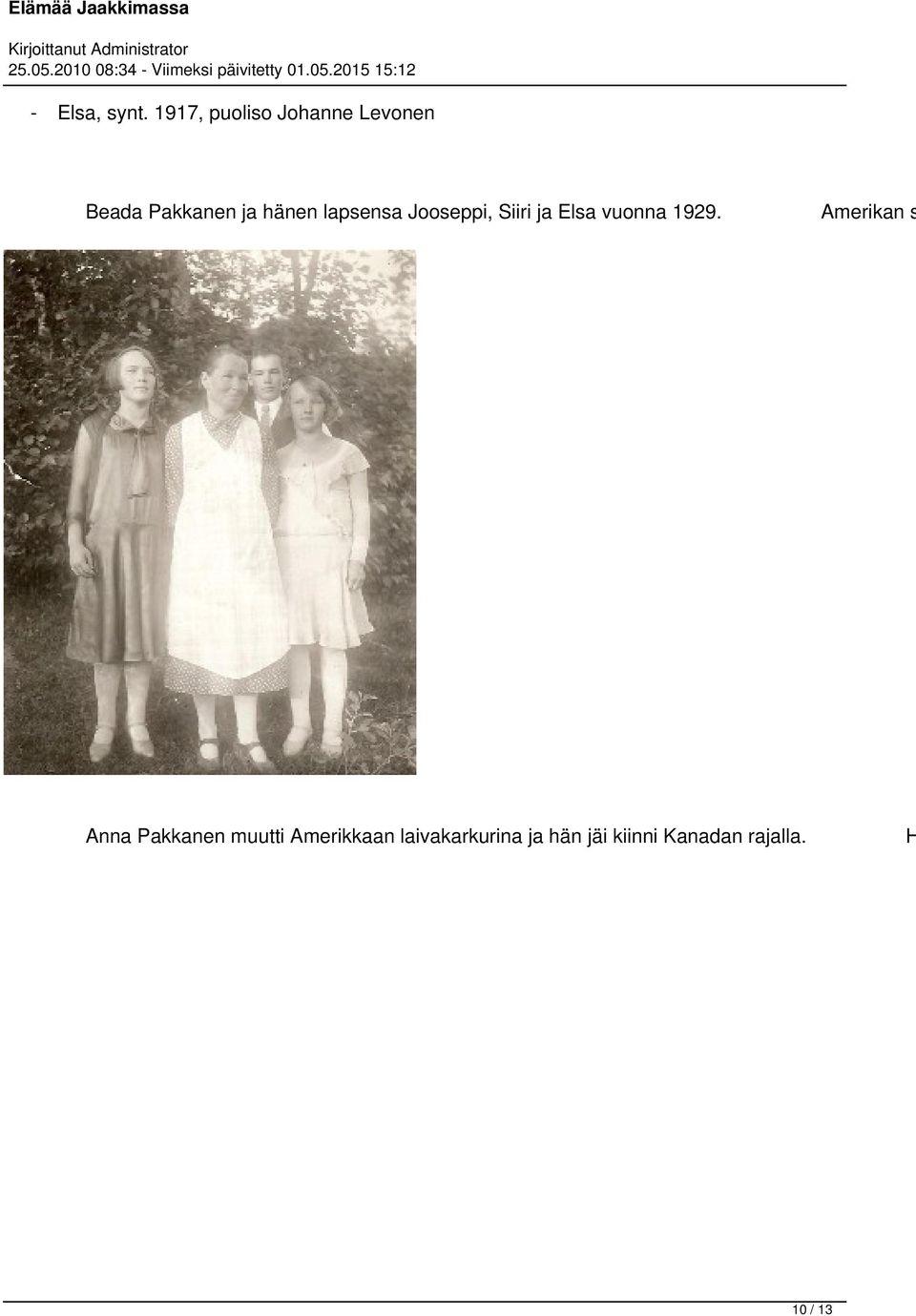 lapsensa Jooseppi, Siiri ja Elsa vuonna 1929.