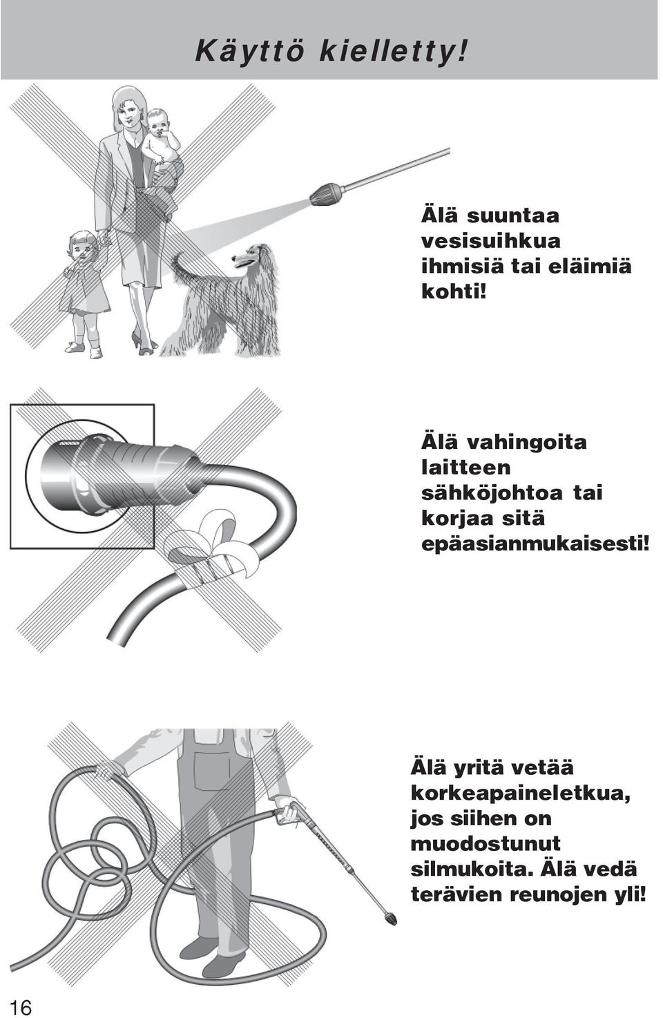 Älä vahingoita laitteen sähköjohtoa tai korjaa sitä