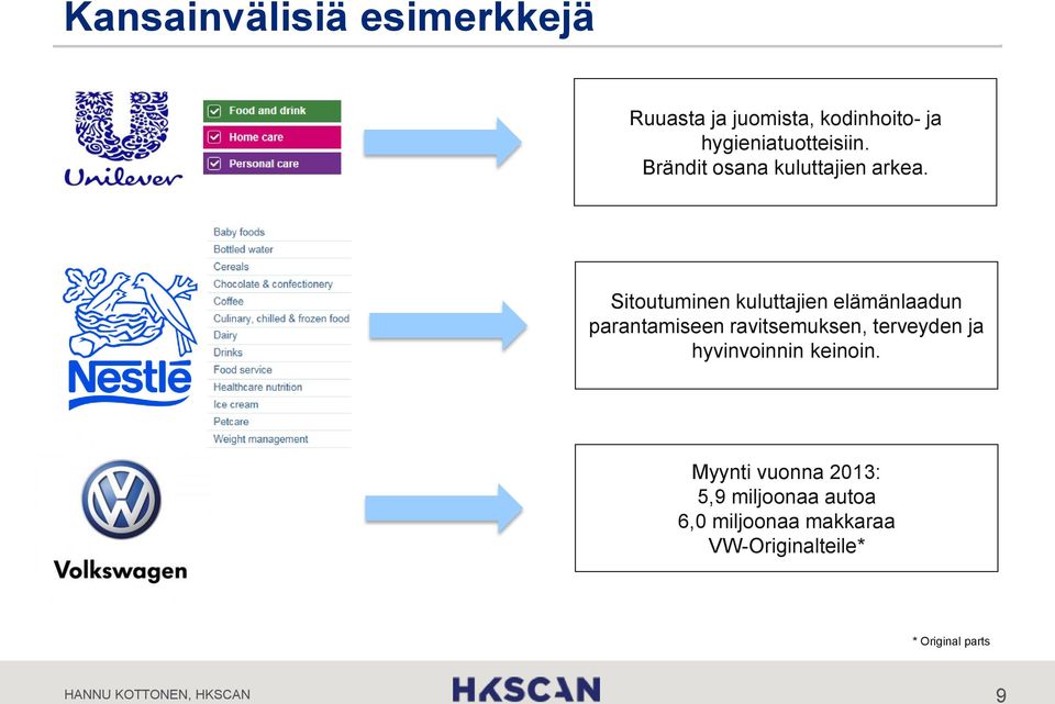 Sitoutuminen kuluttajien elämänlaadun parantamiseen ravitsemuksen, terveyden ja