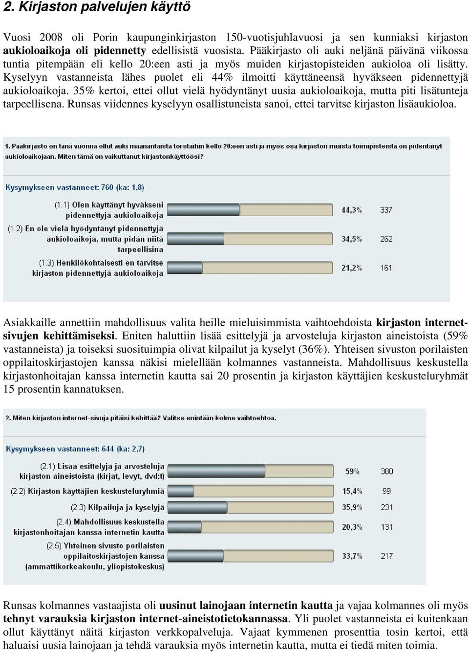 Kyselyyn vastanneista lähes puolet eli 44% ilmoitti käyttäneensä hyväkseen pidennettyjä aukioloaikoja.