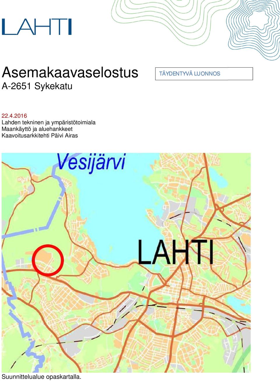 2016 Lahden tekninen ja ympäristötoimiala