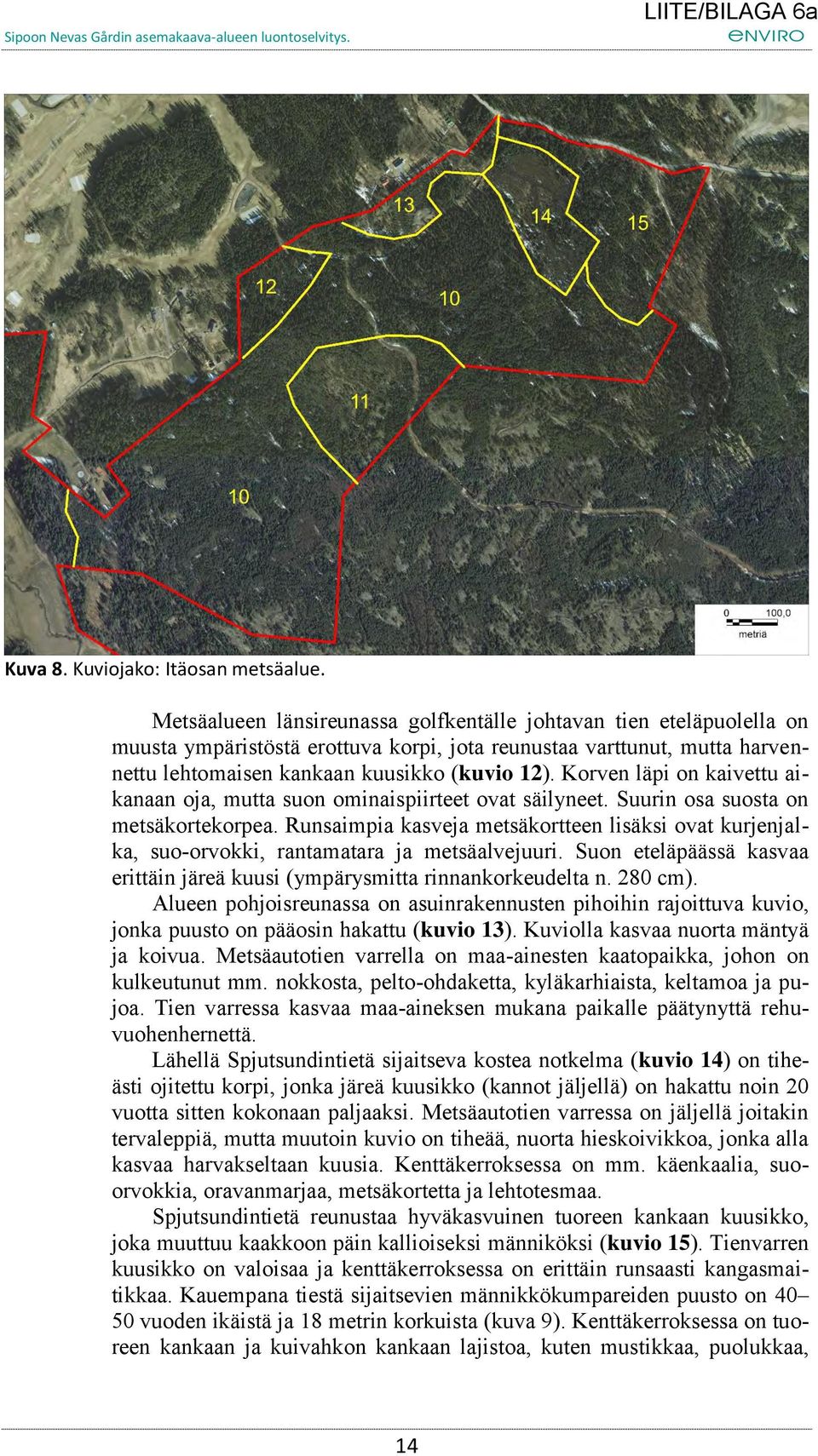 Korven läpi on kaivettu aikanaan oja, mutta suon ominaispiirteet ovat säilyneet. Suurin osa suosta on metsäkortekorpea.