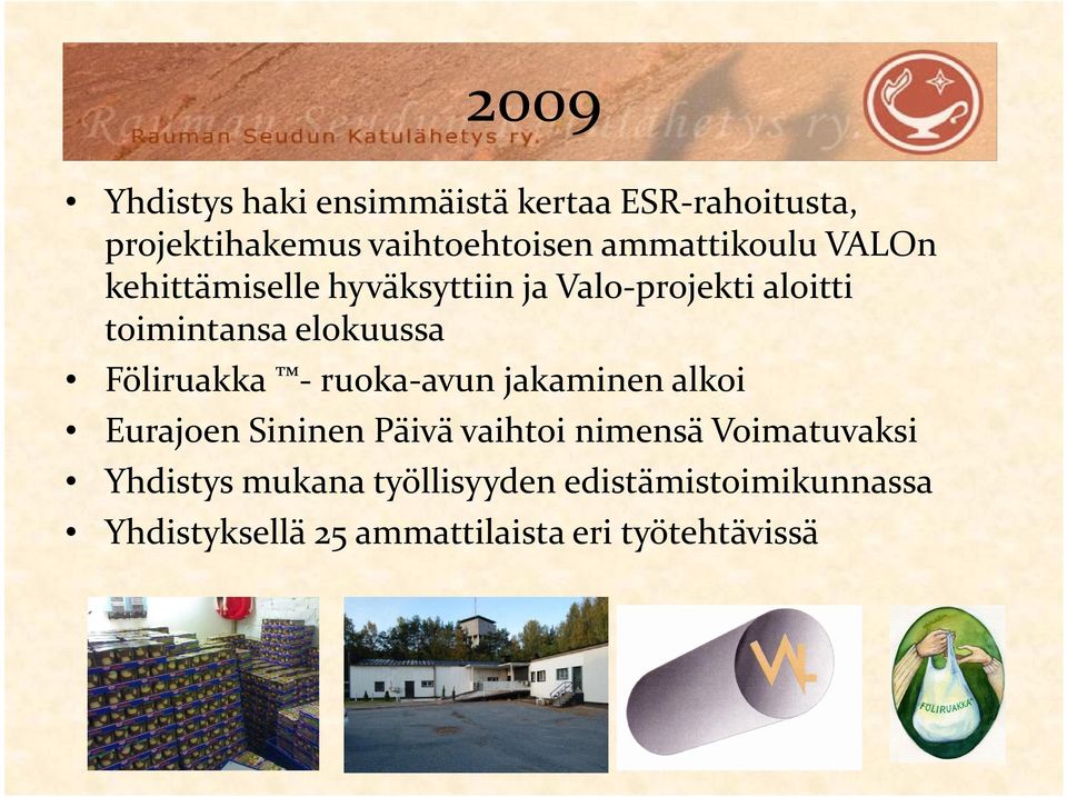 elokuussa Föliruakka - ruoka-avun jakaminen alkoi Eurajoen Sininen Päivä vaihtoi nimensä