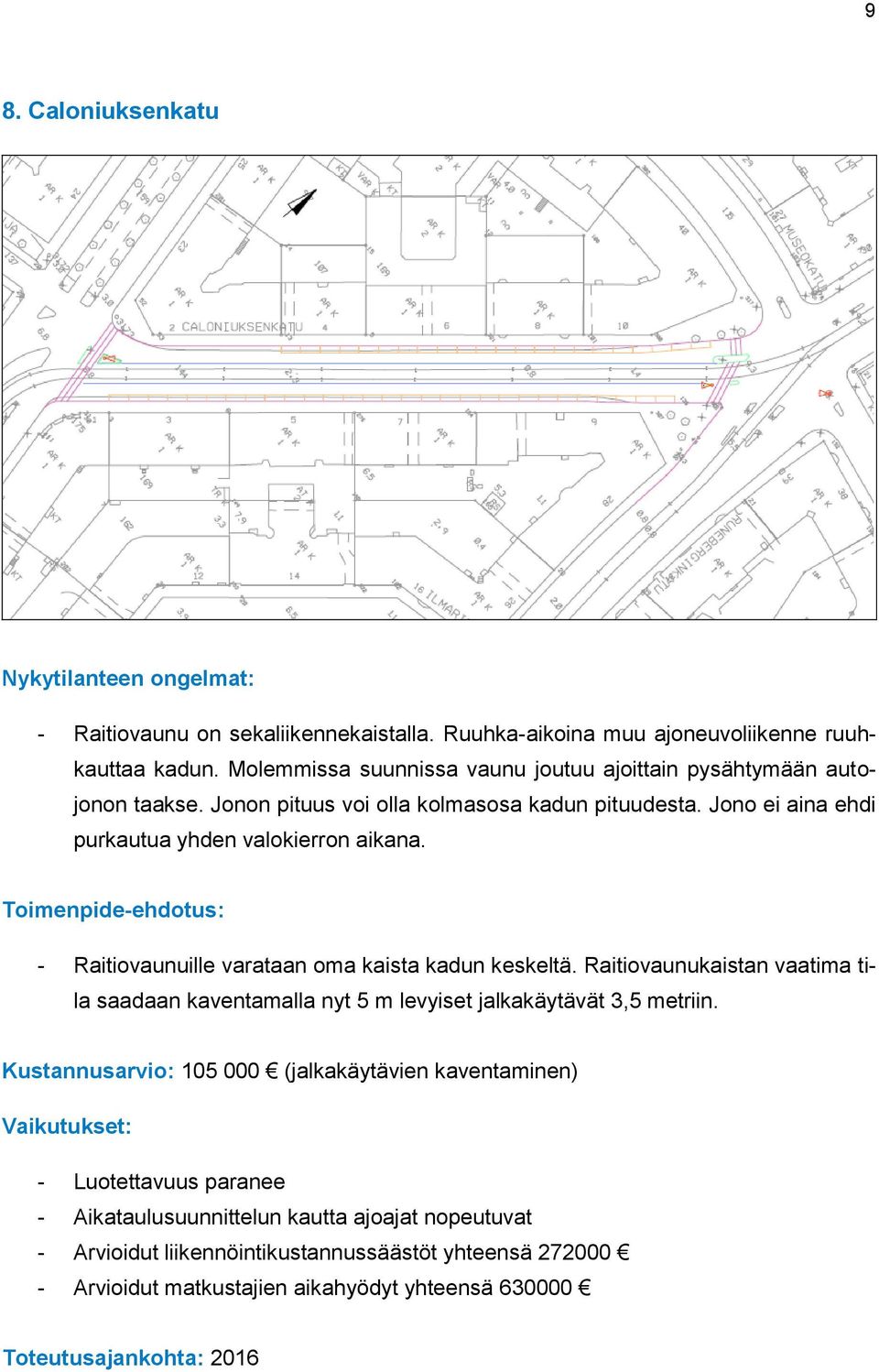 Jono ei aina ehdi purkautua yhden valokierron aikana. - Raitiovaunuille varataan oma kaista kadun keskeltä.