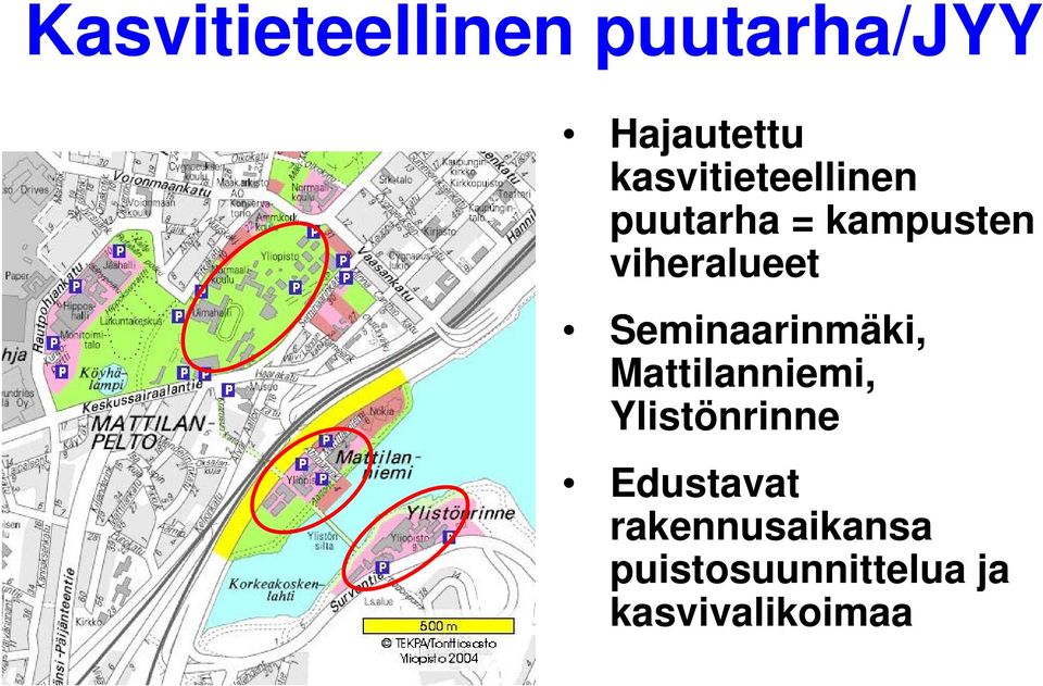 viheralueet Seminaarinmäki, Mattilanniemi,
