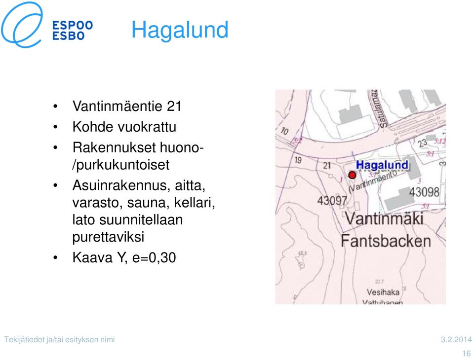 Asuinrakennus, aitta, varasto, sauna,