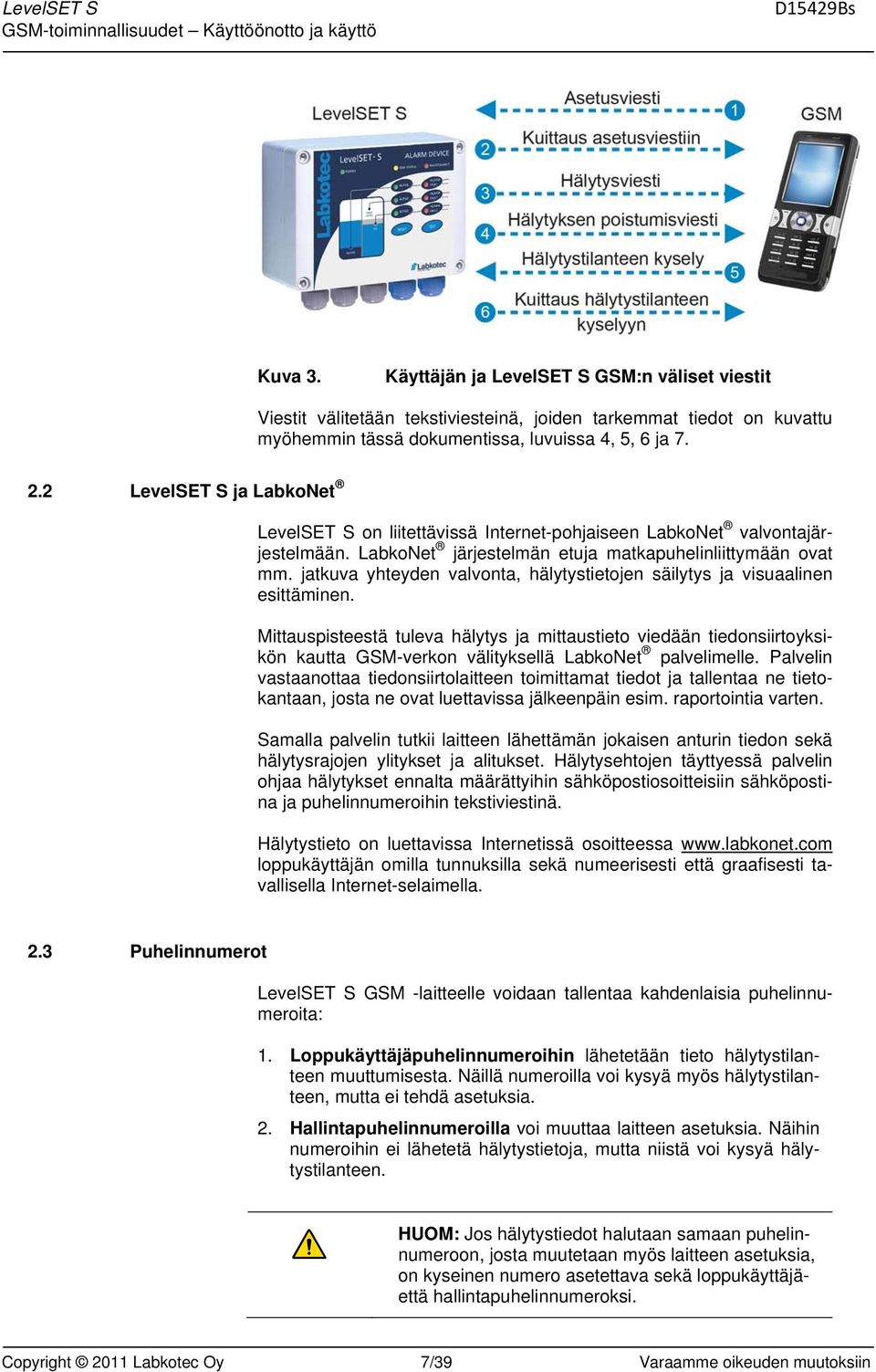 jatkuva yhteyden valvonta, hälytystietojen säilytys ja visuaalinen esittäminen.